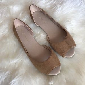 Camel Peep Toe Flats